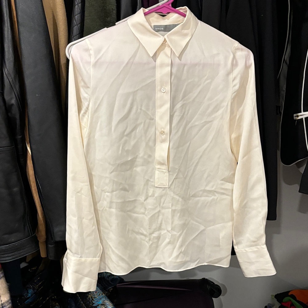 Vince Cream Women's Dress Shirt